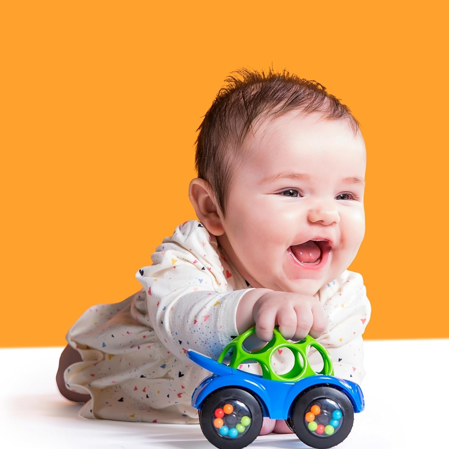 Bright Starts, Oball, Autíčko s chrastítkem, Green-Blue Baby Toys Naty Shop