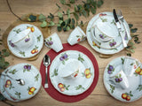 CreaTable, 16999, Flora ORCHARD Series, 16dílná sada nádobí pro 4, Porcelánová kombinovaná služba, Vhodné do myčky a mikrovlnné trouby, Vyrobeno v Evropě