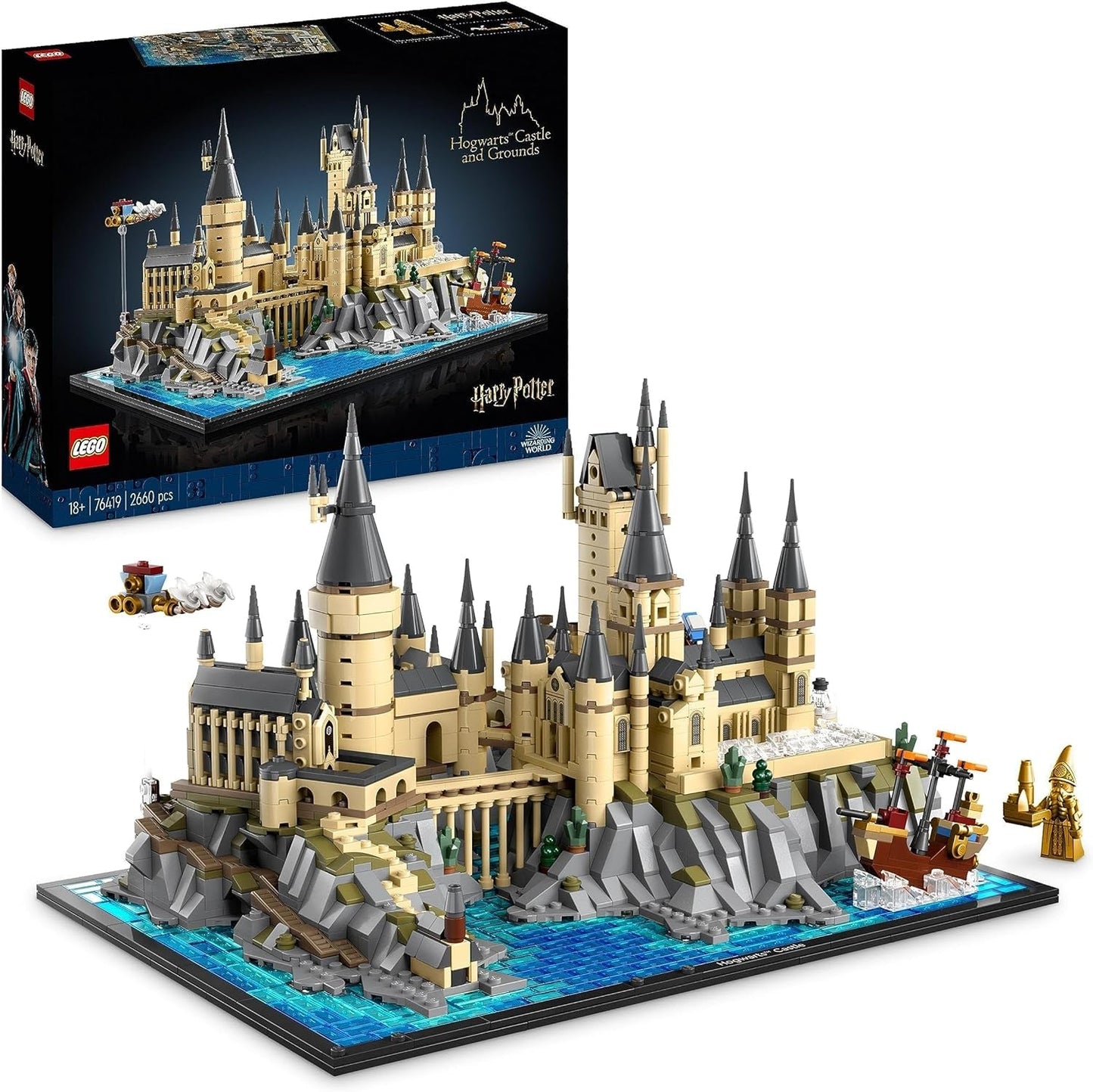 Bradavický hrad LEGO Harry Potter s hradními křídly - sbírka pro dospělé obsahující hlavní věž a astronomickou věž, Tajemnou komnatu a minifigurku architekta - dárek pro ženy - 76419 Stavebnice Besuche den LEGO-Store Single
