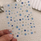 JMEOWIO 3D Nálepka na nehty Blumen Nálepka na nehty Selbstklebend Nagelaufkleber 5D Stereoskopické jarní letní Dekorace Blumen Nageldesign Zubehör 4 Blatt