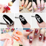 Sada 6 Stück Nagel Pinsel Pinsel, Doppel-Ende Nagel Design Pinsel, Acryl Nail Art Pinsel Pinsel Pinsel na tečkování teček pro DIY Nail Art Design (Mit 1 Schwammbürste)