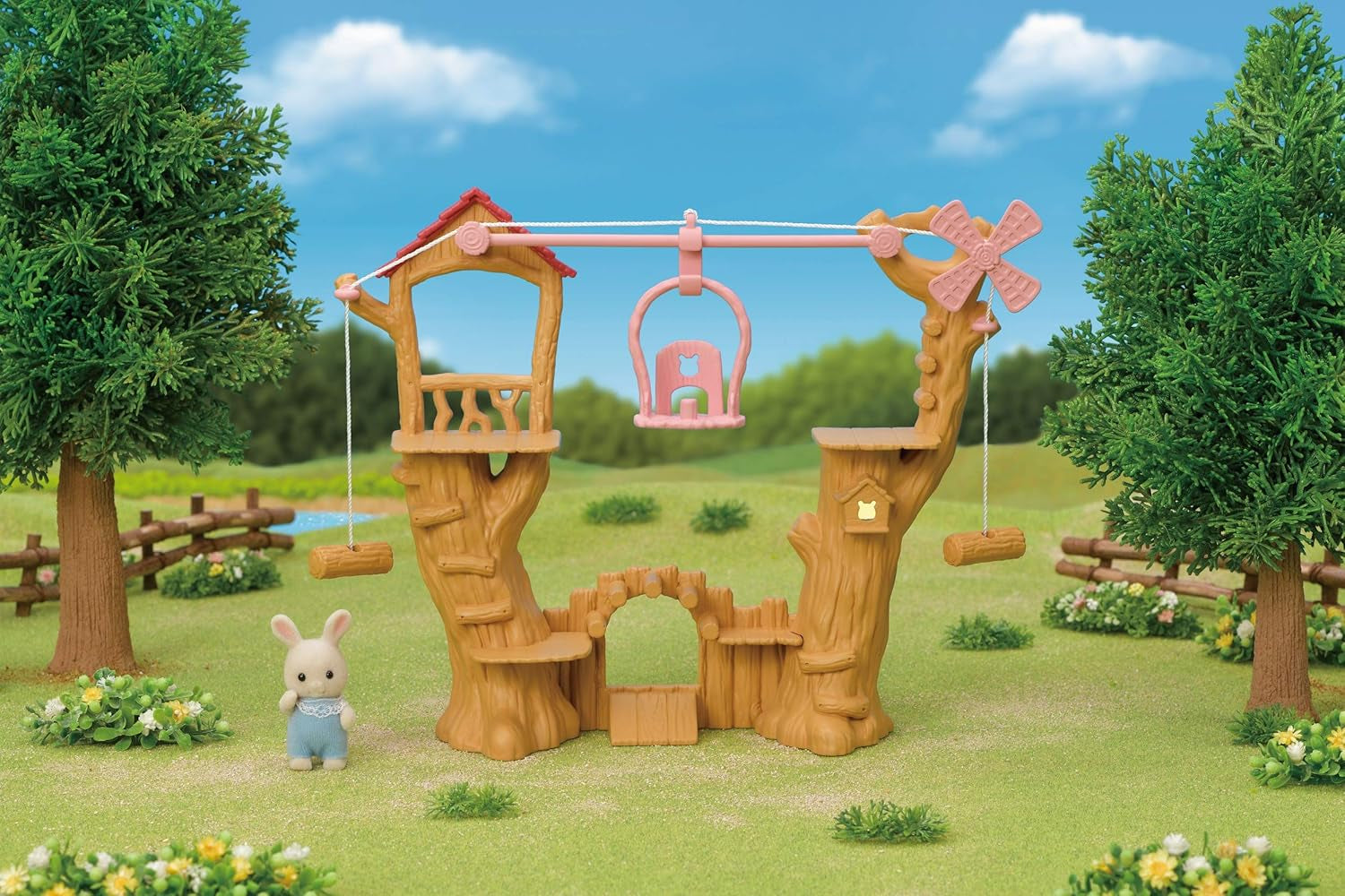 Dětská lanová dráha Sylvanian Families 5452 - Dollhouse Playset Dolls Naty Shop
