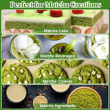 Alyvisun Matcha Set, 5dílný Matcha čajový set s Matcha konvičkou a Matcha stojánkem, Čajová lžička, Čajová lžička, Matcha čajový set pro milovníky Matcha, Ideální pro začátečníky a nadšence