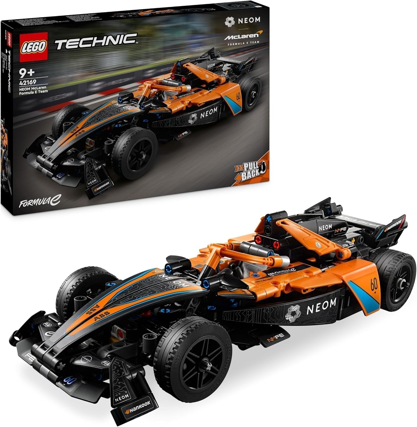 LEGO Technic NEOM Mclaren závodní auto Formule E, hračka závodního auta pro kluky a dívky od 9 let, sada modelu auta, dekorace do dětského pokoje, nápad na narozeninový dárek 42169 Stavebnice Besuche den LEGO-Store Single