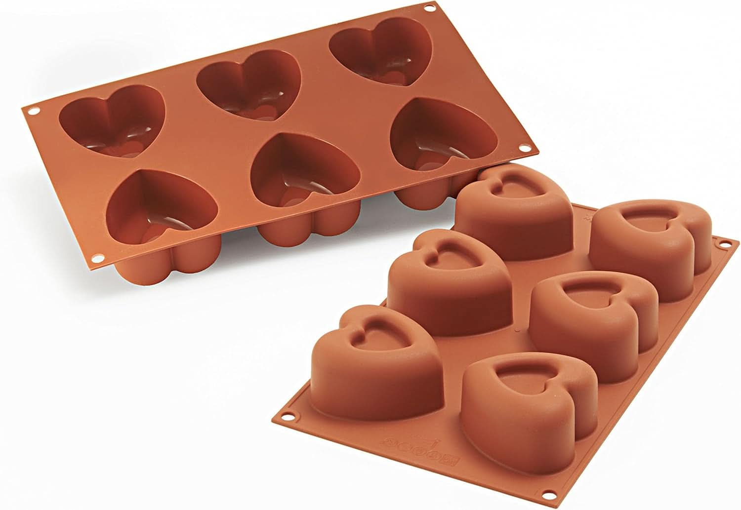Silikomart 20.036.00.0060 SF 036, Kitchen Heart Naty Shop L (69,5 x 72 mm, hloubka 39,5 mm. Objem: 6 x 125 ml) Sf124 Passion, 6 x vroubkované srdce