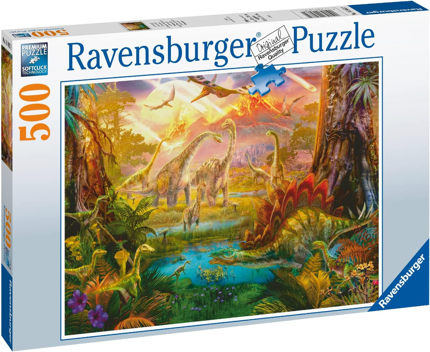 Ravensburger Puzzle 16983 - Dinoland - 500dílné puzzle pro dospělé a děti od 10 let, dinosauří puzzle Puzzle Naty Shop