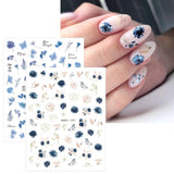 JMEOWIO Nálepka na nehty Blumen Frühling 9 Blatt Nálepka na nehty Selbtklebend Nagelaufkleber Buntes Letní Blumen Dekorace Nageldesign Zubehör