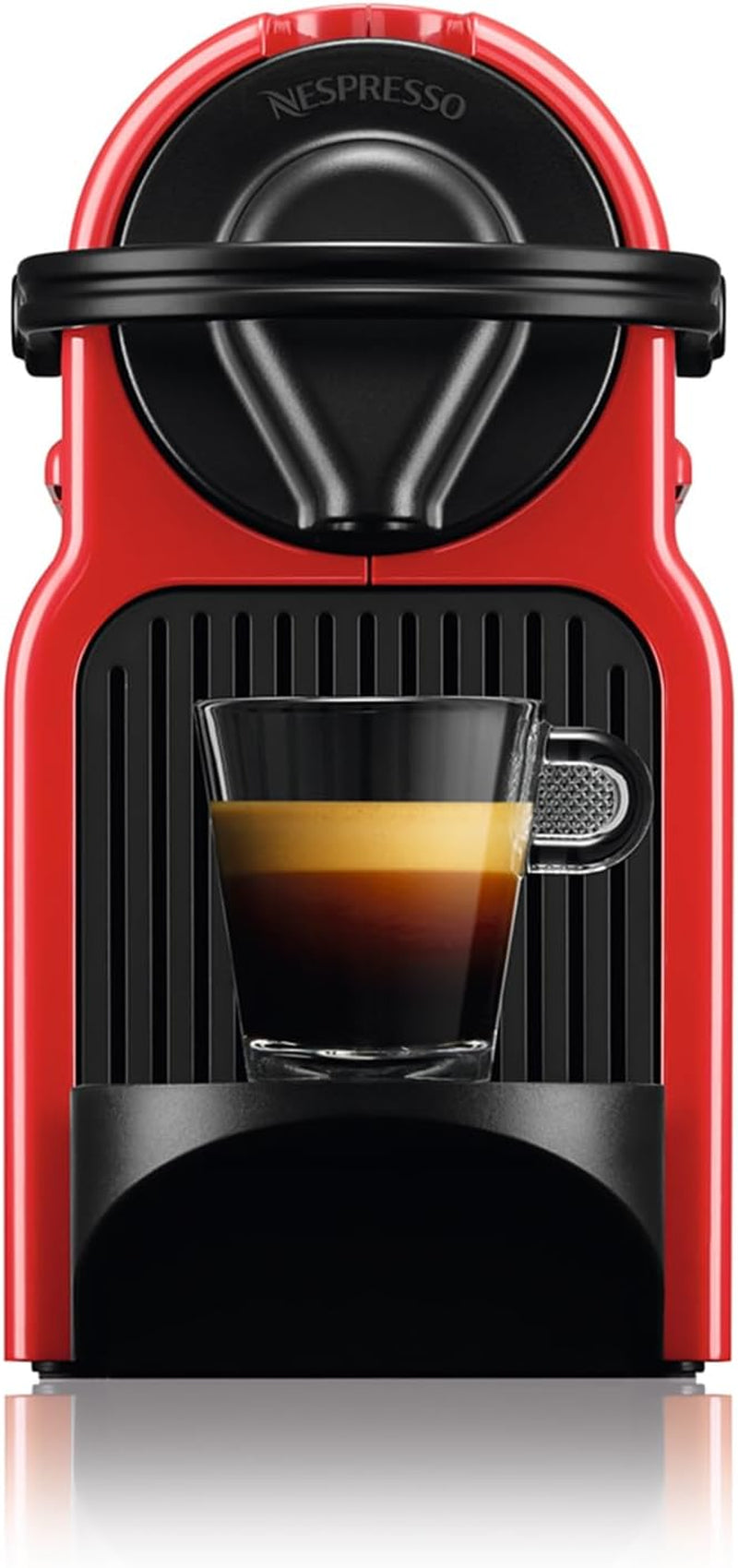 Espresso kávovar Krups Nespresso Inissia – kompaktní espresso kávovar na kávové kapsle, tlak 19 barů, rychlý ohřev za 25 sekund, funkce úspory energie, nádrž na vodu 0,7 l, červená, model YY5506FD