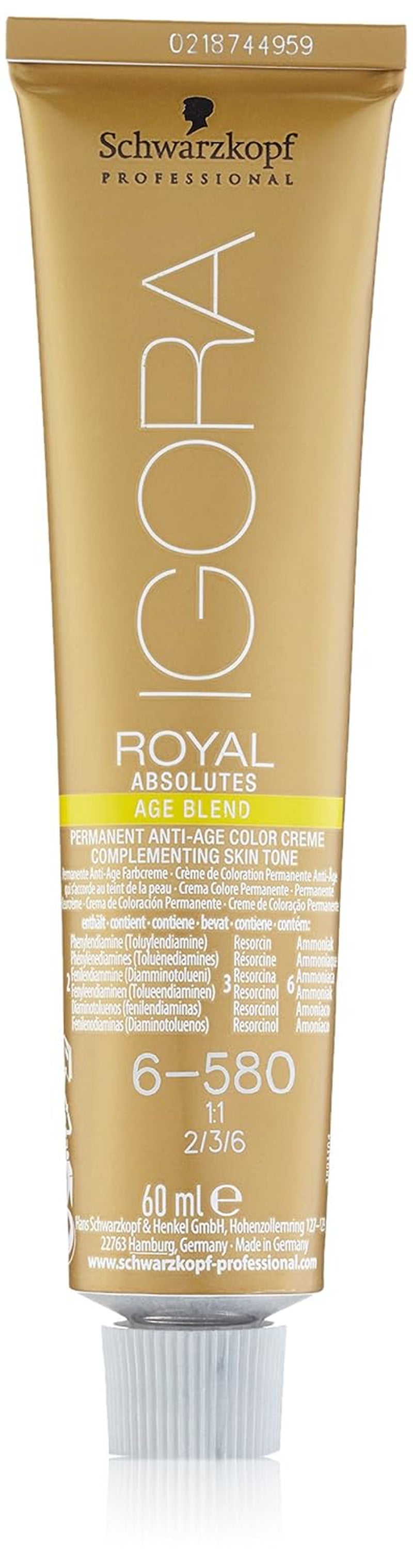 Igora Royal Absolute Age Blend barva na vlasy, 7-560 středně čokoládová zlatá blond, 60 ml Naty Shop barva na vlasy 6-850 tmavě blond zlatá červená 60 ml (1 balení)