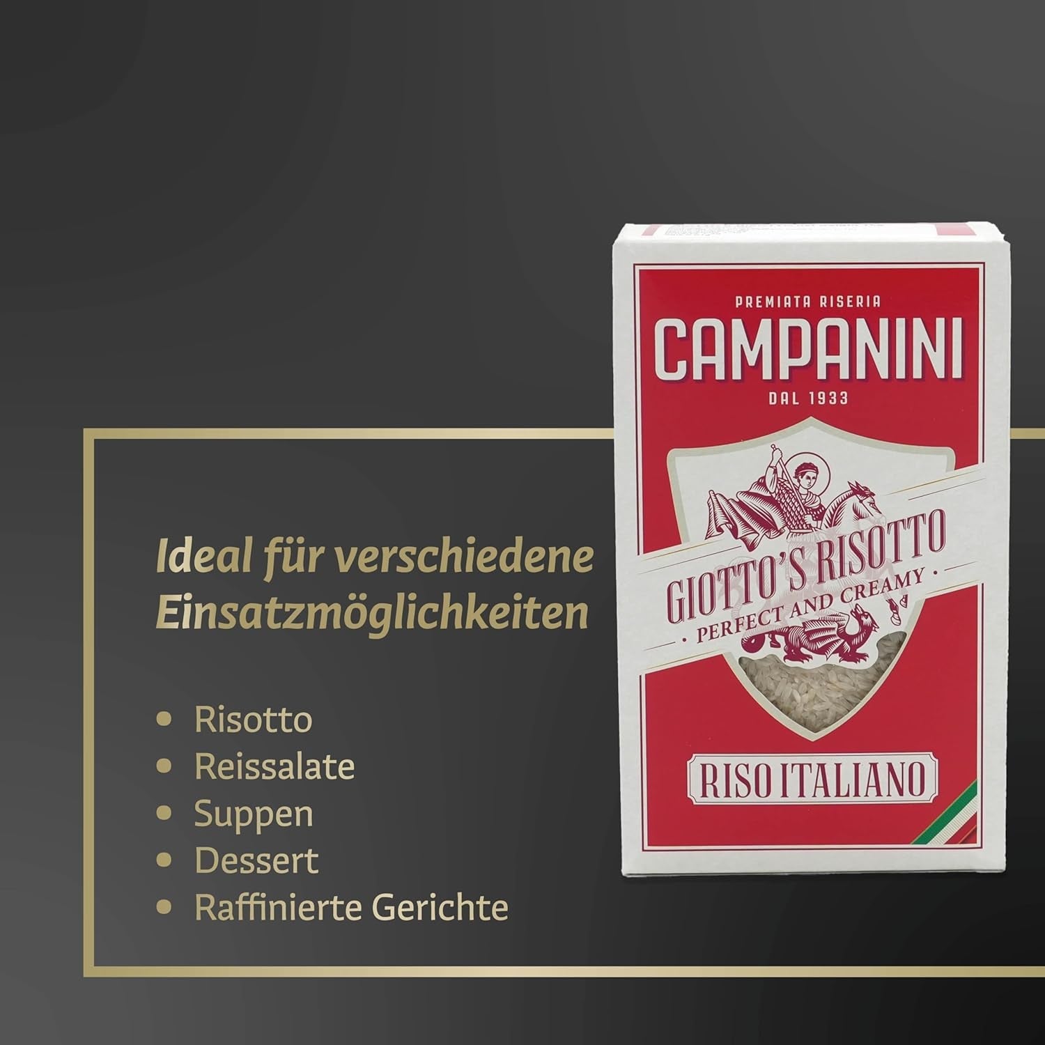Originální rýže na rizoto | Campanini rýže na rizoto | 1000 g | z Itálie | Rizota a polévky