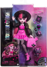 Panenka Monster High Draculaura se svým mazlíčkem Count Fabulous netopýří kočka a doplňky, jako je batoh, kniha kouzel, bento box a další, HRP64 Naty Shop Dolls