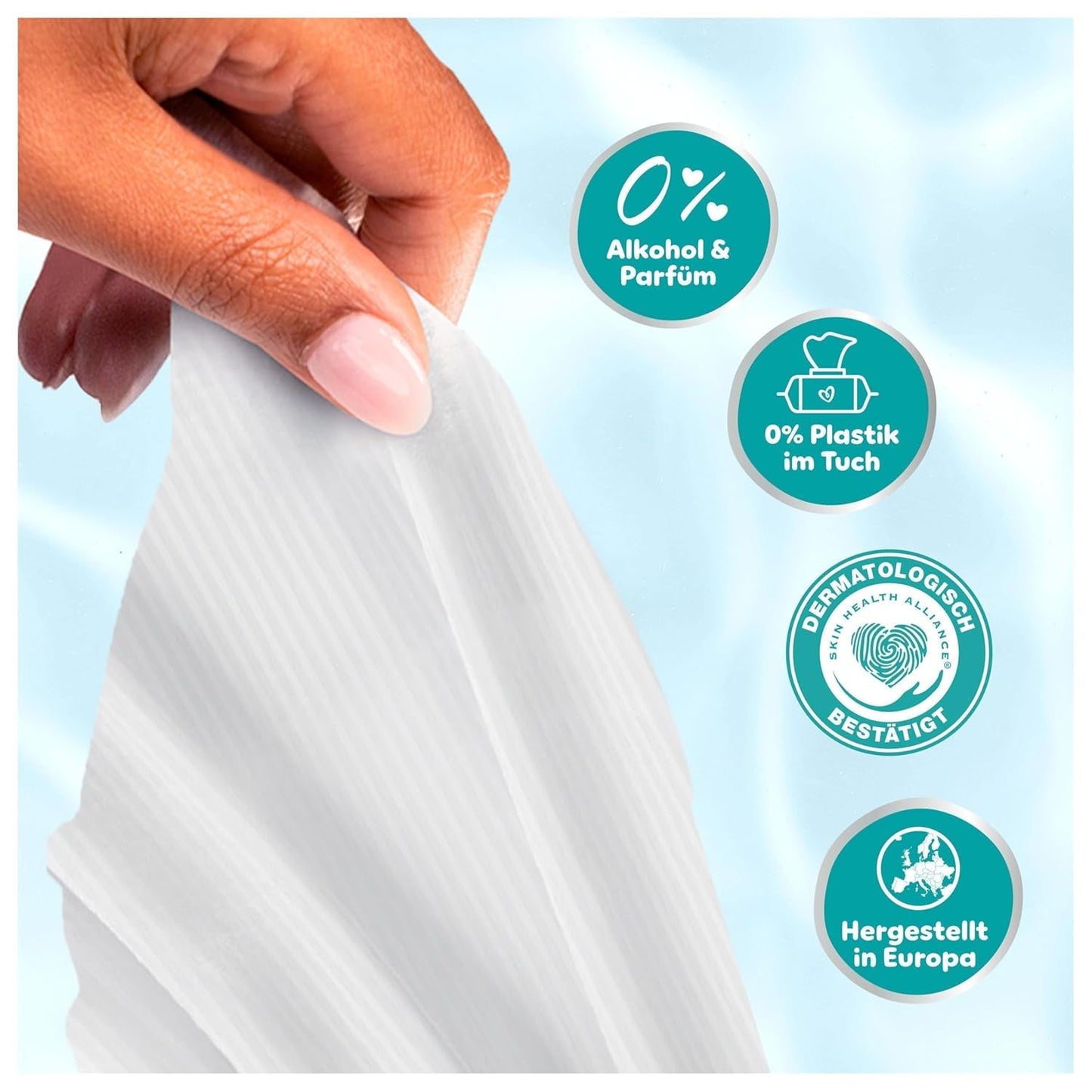 Pampers 99% vodní dětské ubrousky, 12 balení po 60 ubrouscích = 720 dětských ubrousků, lehké mléko 99% voda