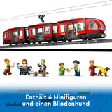 LEGO City tramvaj se stanicí, nápad na dárek pro fanoušky autíček od 7 let, se 6 minifigurkami a vodicím psem pro hraní rolí, stavebnice 60423 Stavebnice Besuche den LEGO-Store