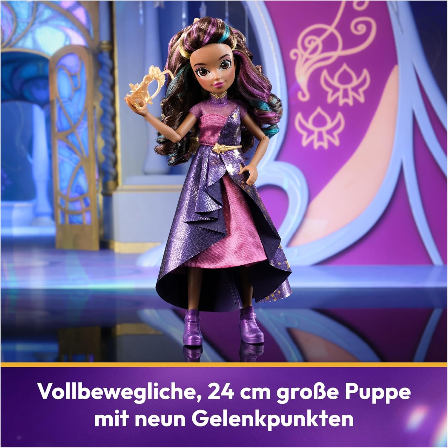 Unicorn Academy Deluxe Maškarní ples - Originální panenka Sophia z oblíbené série Netflix, 24 cm vysoká, se 2 oblečky a doplňky, pro děti od 4 let