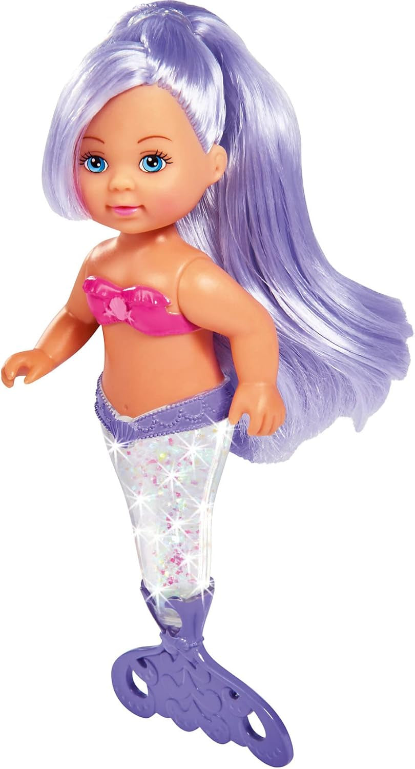 Simba 105733482 - Evi Love Glitter Mermaid, panenka mořské panny s ocasní ploutví, která při zatřesení svítí. Je poskytována pouze JEDNA položka.