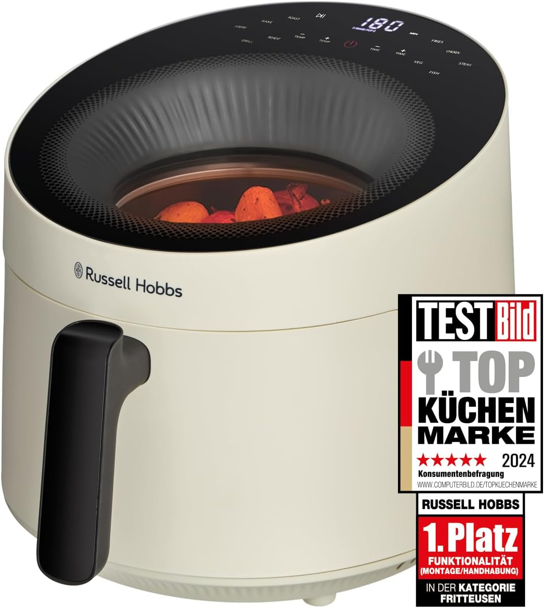 Russell Hobbs Airfryer, 5 litrů, 10 programů, okénko Spotřebiče Naty Shop Cream