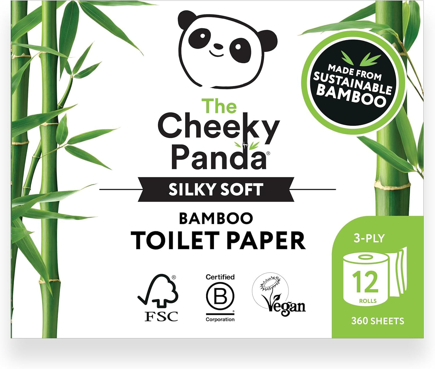 Bambusové koktejlové ubrousky Cheeky Panda | bílé ubrousky 100 kusů papírových ubrousků