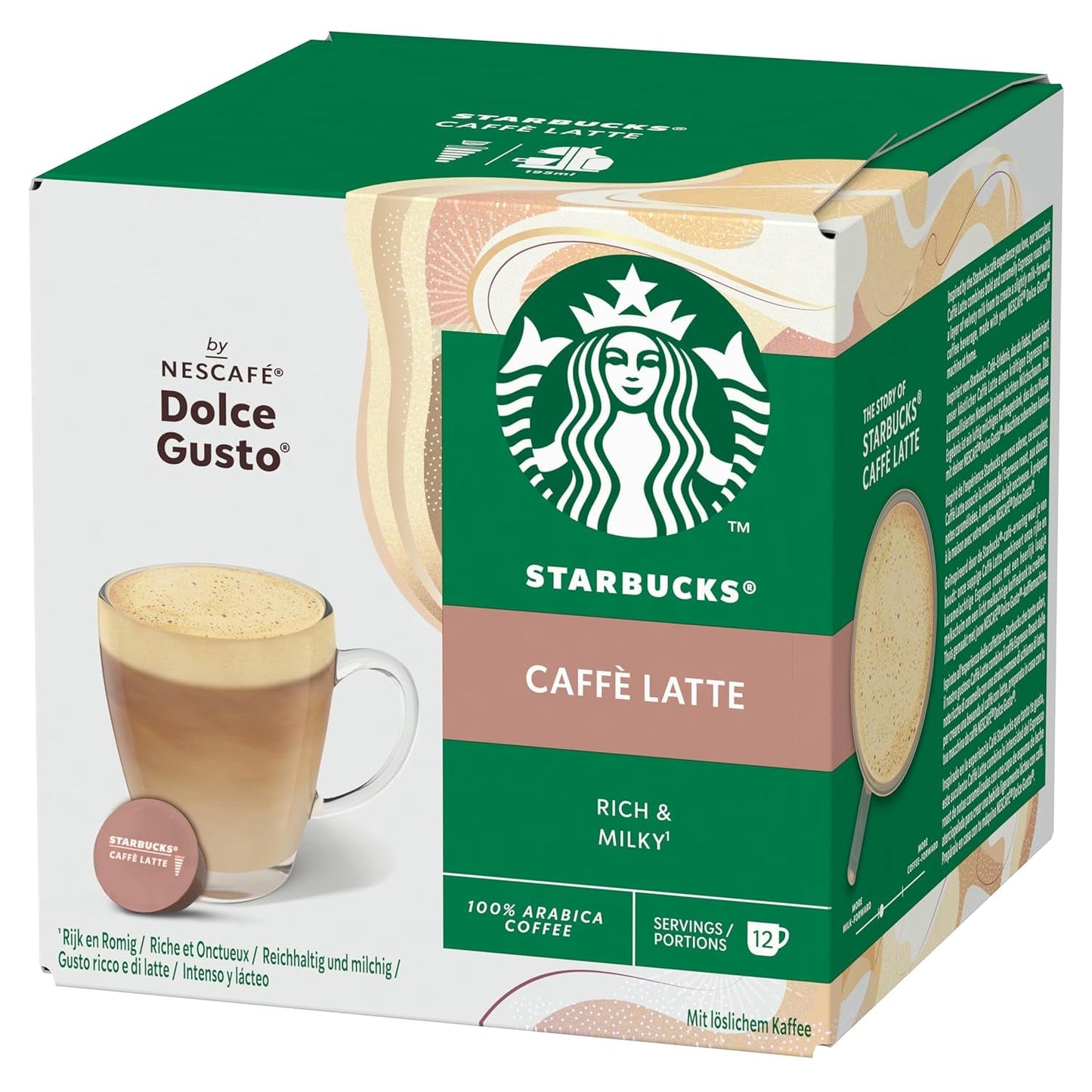 STARBUCKS Caffè Latte od Nescafé Dolce Gusto Kaffeekapseln 6 x 12 (72 kapslí)