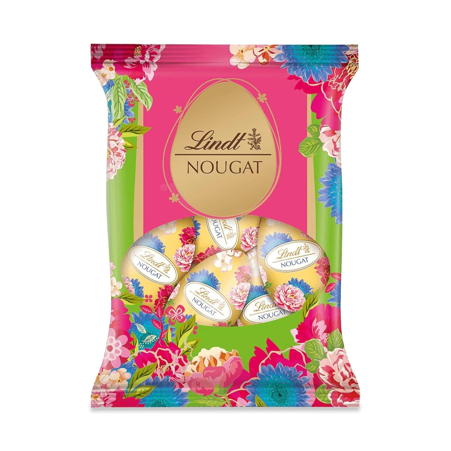 Vejce Lindt Nougat Edition Flower 90g | Oříškový nugát v jemné mléčné čokoládě | Jarní designové velikonoční vajíčka | Velikonoční čokoláda | Čokoládová vajíčka | Čokoládový dárek | Nápad na dárek