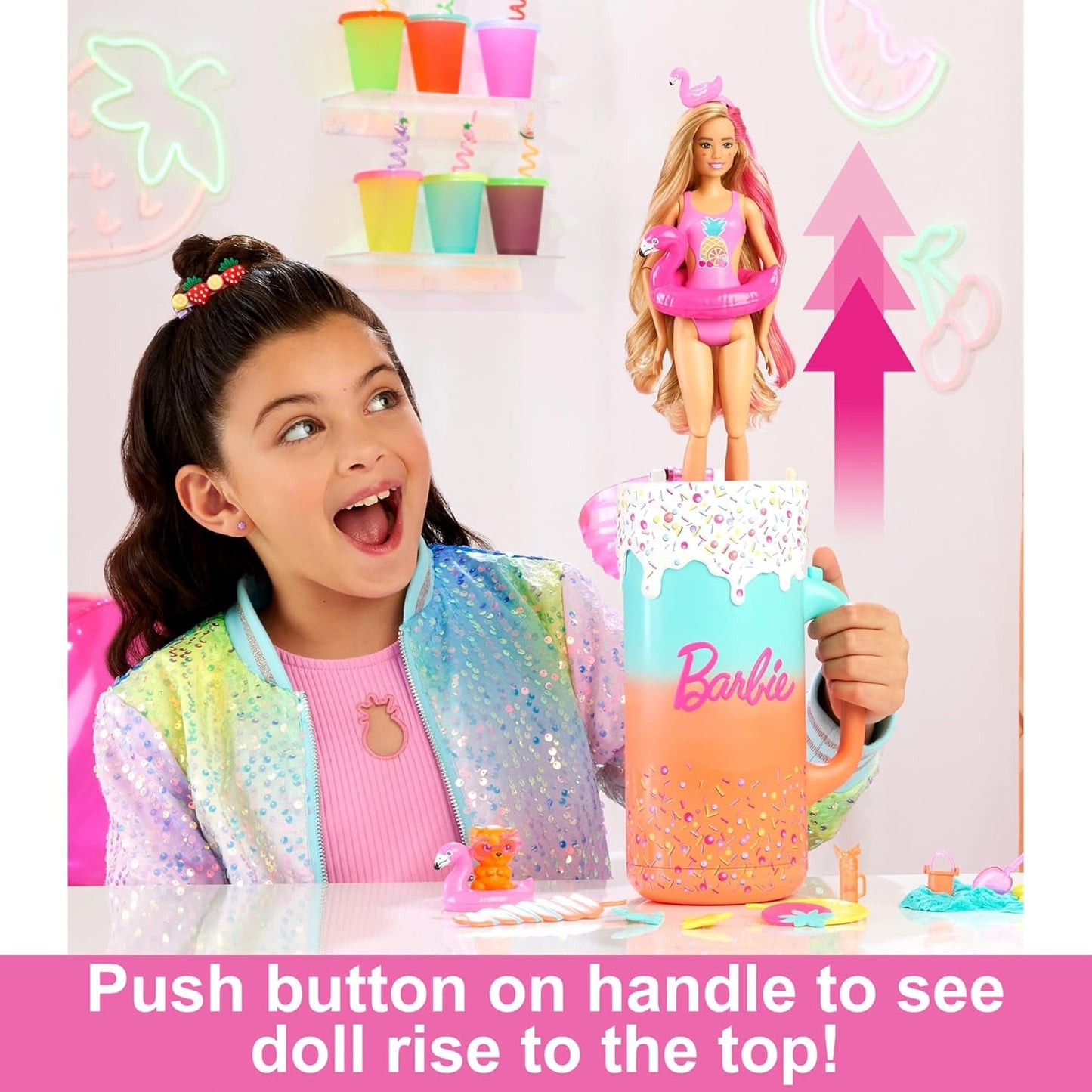 Dárková sada BARBIE Pop Reveal Rise & Surprise – 15+ překvapení včetně 1 panenky Barbie, plážových doplňků pro hravou a ovocnou zábavu pro děti od 3 let, 57 HRK