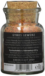 Ankerkraut Gyros, Gewürzmischung für Gyros, egal ob aus der Pfanne nebo vom Grill, mit Zwiebel, Knoblauch, majoránka, kmín, Piment und mehr, 80 g v Korkenglas