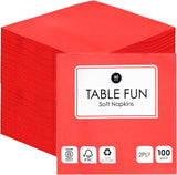 Table Kind 100 bílých měkkých ubrousků ve velkém, vysoce kvalitní ubrousky pro párty, catering a každodenní použití, FSC, udržitelné a recyklovatelné, vyrobené v EU | 2vrstvý | 33 cm