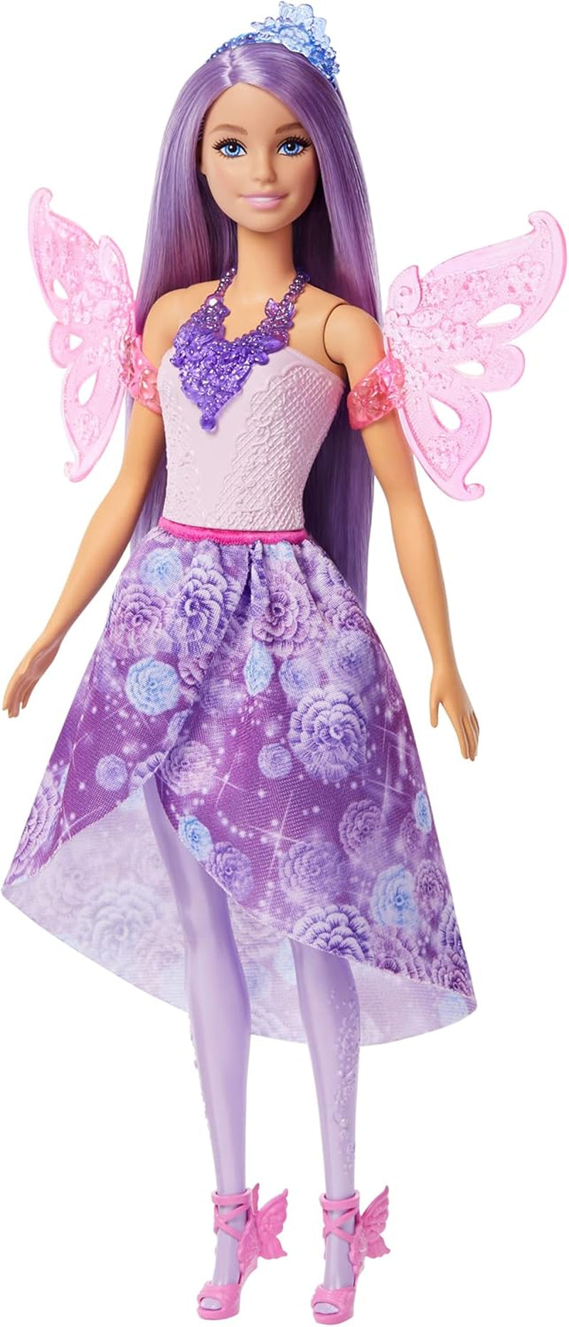 Hrací sada 3 v 1 panenka Barbie s 8 doplňky včetně ocasu mořské panny, křídel víly, královských náhrdelníků, bot a dalších pro více než 10 různých vzhledů, JCP74