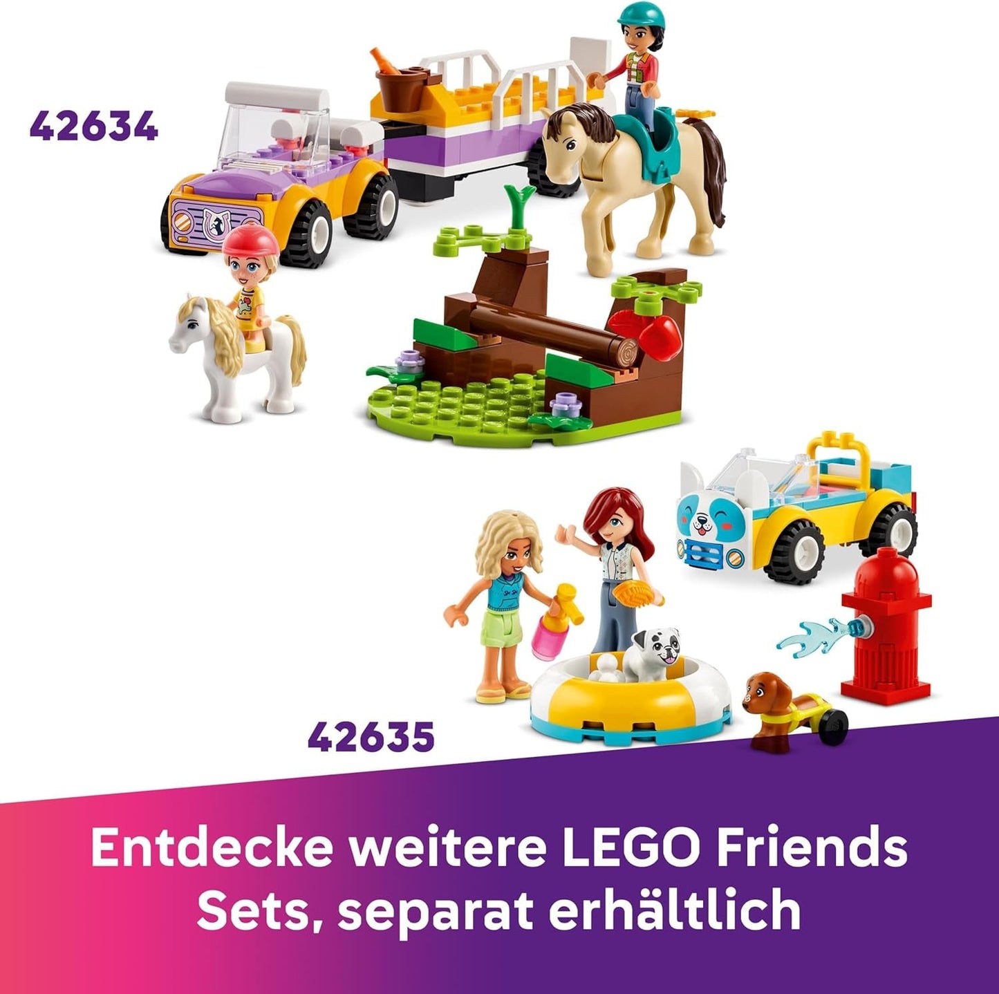 LEGO Friends Náklaďák na zmrzlinu Heartlake City Hrací sada 2 figurky a zajíček Stavebnice 4 roky stará holčičí postavička Stavebnice Minifigurka 42644 Stavebnice Besuche den LEGO-Store