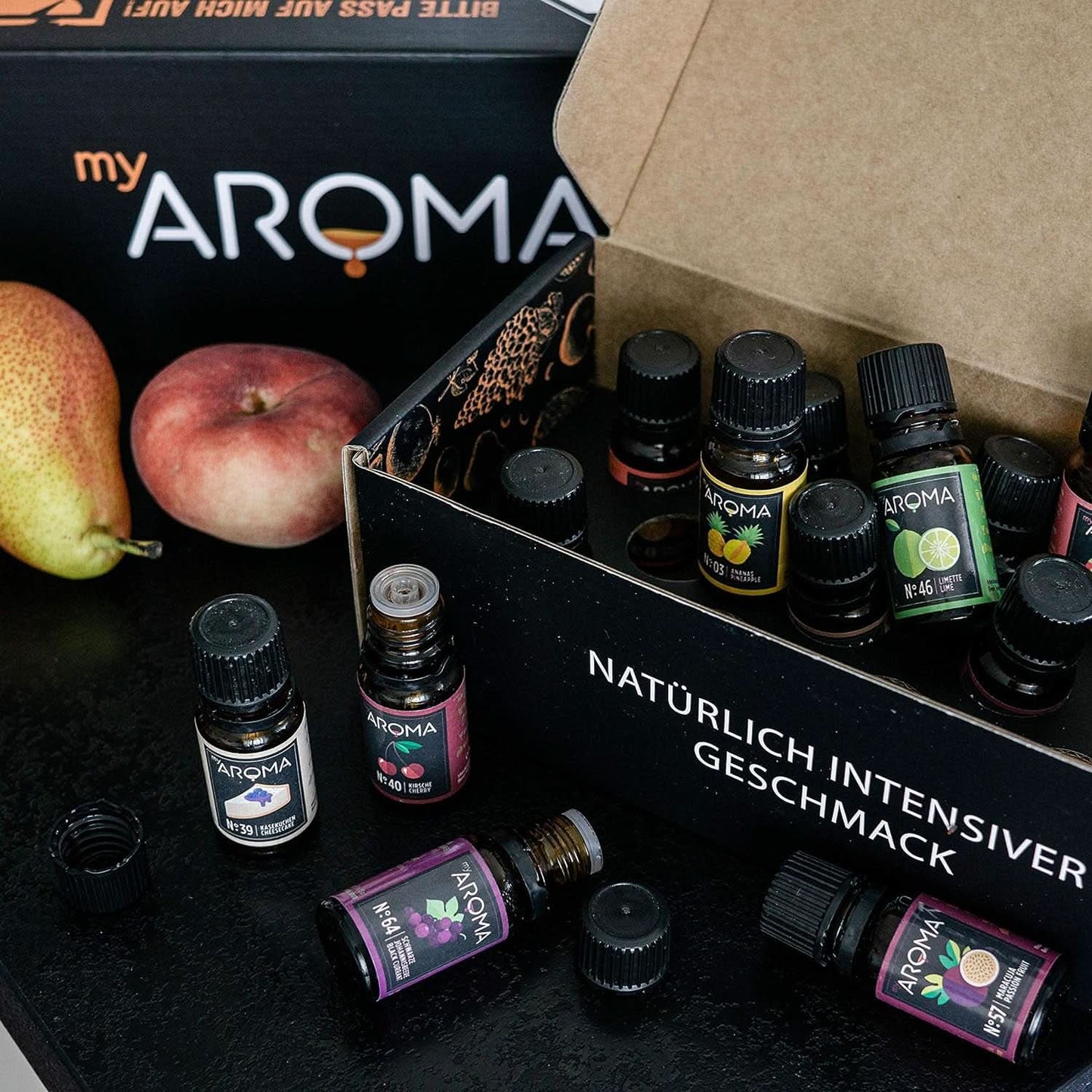 Myarom | Sada: Forest & Meadow - Čistá přírodní příchuť s příchutí ovoce a příchutí ovoce (5 x 10 ml) | Sladidla Naty Shop bez cukru a neslazená