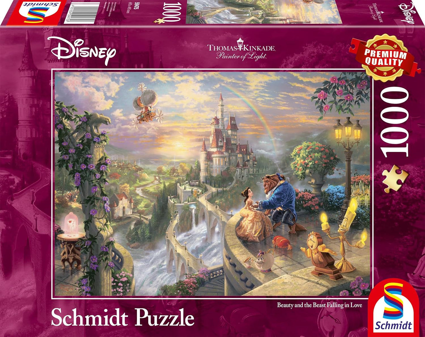 Schmidt Spiele Puzzle 59475 - Thomas Kinkade, Disney's Beauty and the Beast, 1000dílné puzzle [exkluzivně pro Amazon] Puzzle Naty Shop Výchozí název