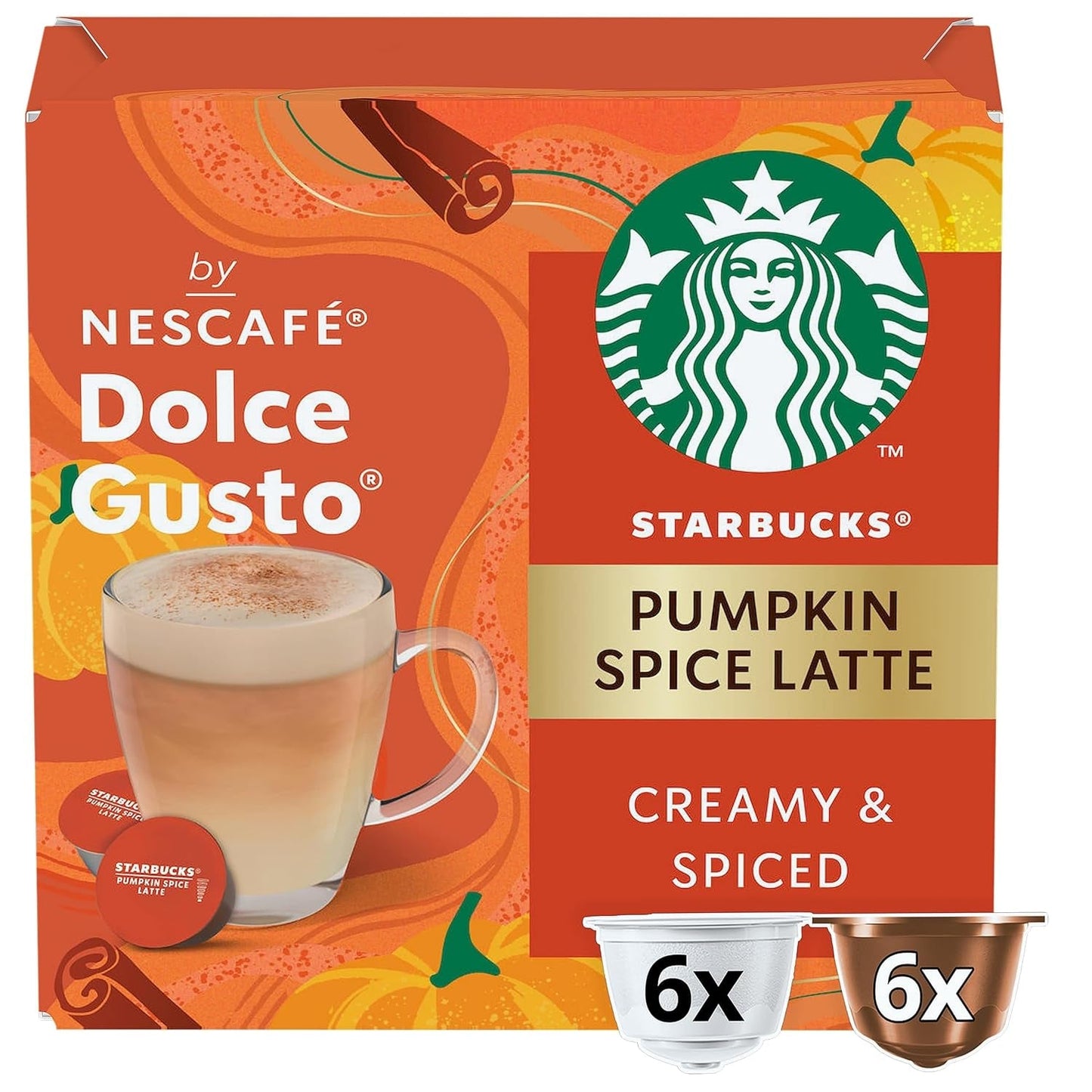 STARBUCKS Pumpkin Spice Latte od Nescafé Dolce Gusto, Dunkle Röstung, Kaffeekapseln 6 x 12 (72 kapslí)