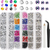 5820 Stück Strasssteine ​​​​Nägel, Glitzersteine ​​Nägel Und Halbrunde Perlen, AB Kristall Rhinestones, Flatback Nagel Steine ​​​​Mit Pinzette Und Stift Für Nagel/Diy (Mehrere Größen Und Farben)