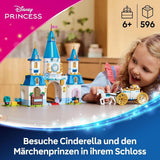 LEGO Ç€ Disney Princezna Castle Popelka a kočár tažený koňmi, Sada pro dívky od 6 let, Fantastická hračka s princeznou Popelkou a princem okouzlujícími mini panenkami, Tip na dárek pro fanoušky Disney 43275 Stavebnice Beuche den LEGO-Store
