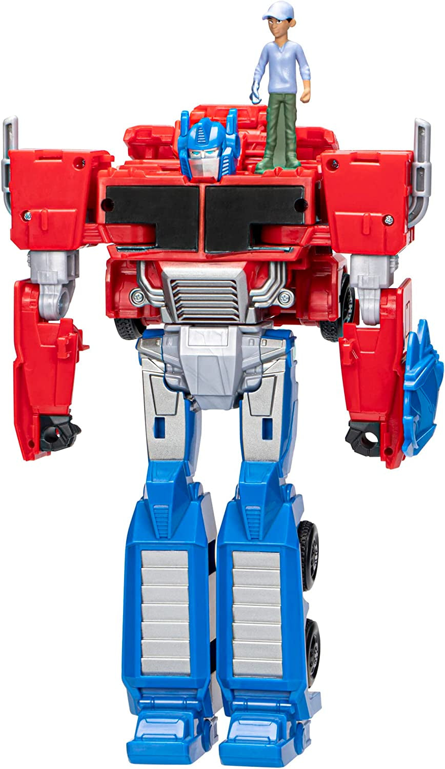 Transformers Earthspark Spin Changer Figurka Optimus Prime (20 cm) s figurkou Robbyho Malta (5 cm), ze 6 akčních figurek Naty Shop Single Optimus Prime