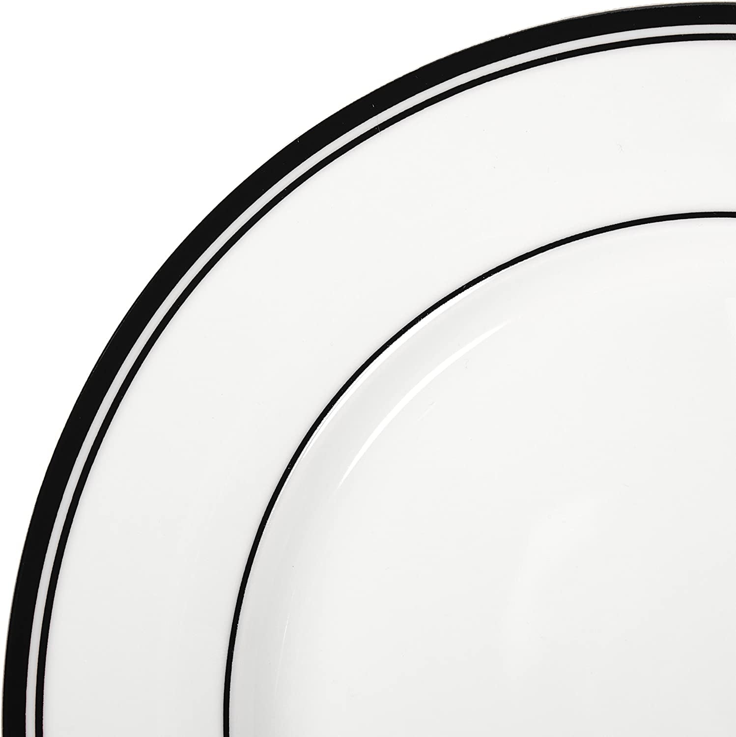 Amazon Basics Coffee Black Rim 16dílná sada nádobí pro 4