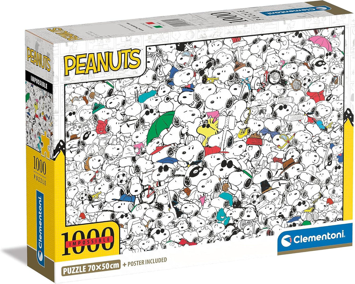 Clementoni - 39804 - Impossible Puzzle Peanuts - 1000dílné puzzle pro dospělé a 14 let, dovednostní hra pro celou rodinu Puzzle Naty Shop Výchozí název