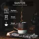 COFFEE CRUISE Santos Kaffeebohnen 1kg - Mittlere Röstung - Aroma Caramel - Für All Kaffeemaschinen - 100% Arabic