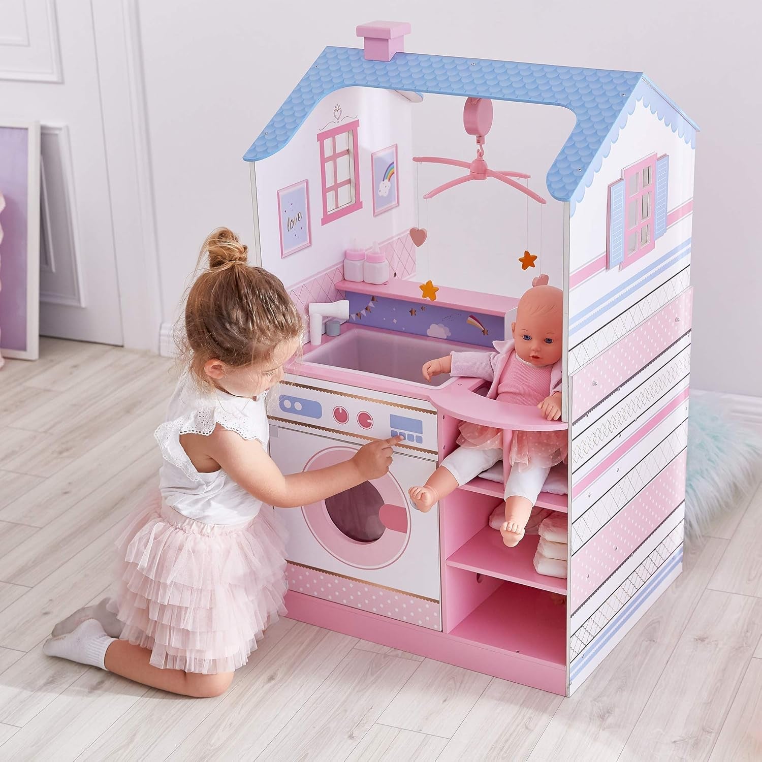 Olivia's Little World Teamson Kids dřevěné panenky, 45 cm, oboustranné, pro děti TD-11460W