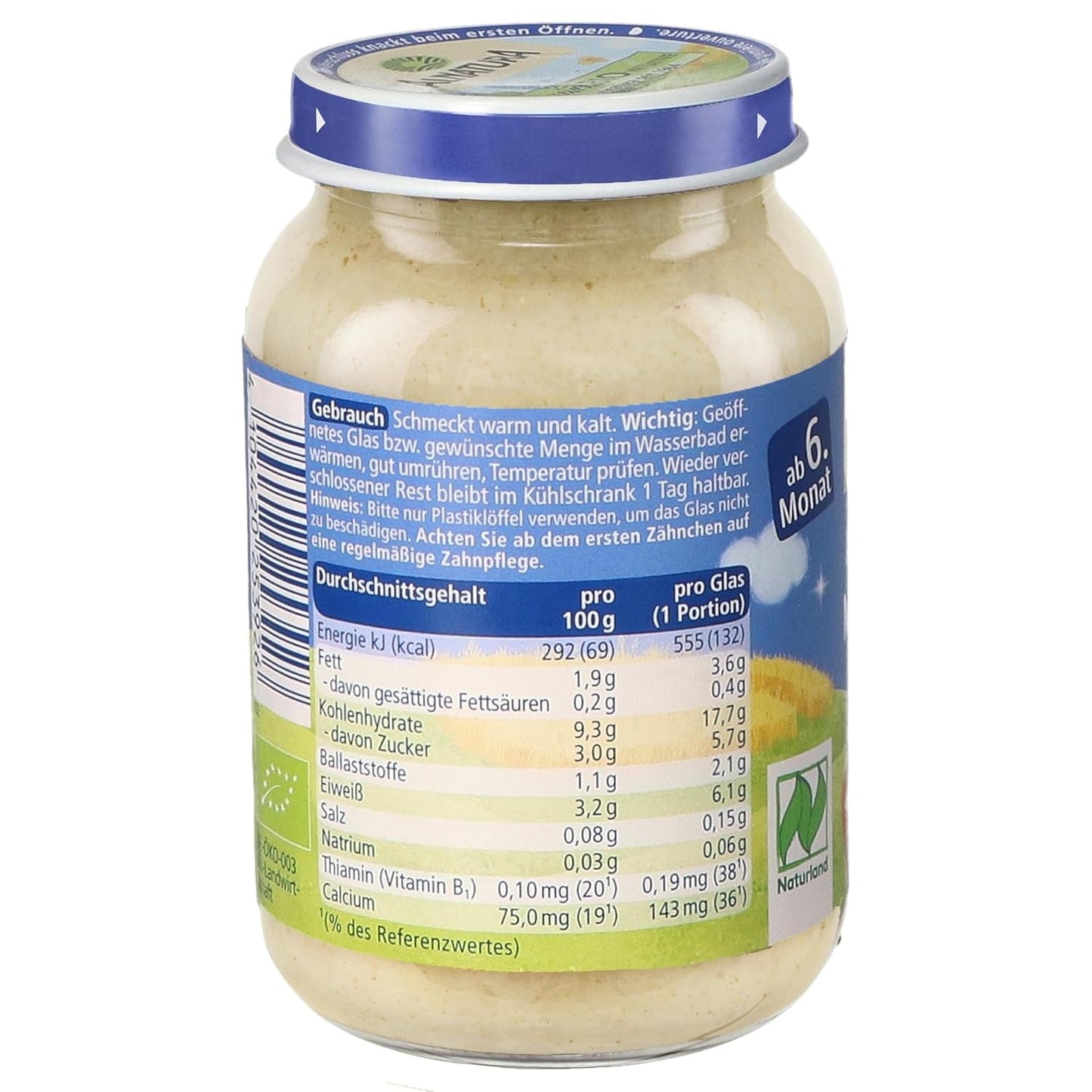 Naturland vícezrnná kaše od 6 měsíců, 6 x 190 g