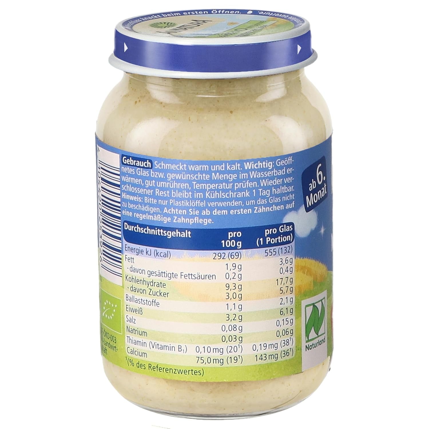 Naturland vícezrnná kaše od 6 měsíců, 6 x 190 g