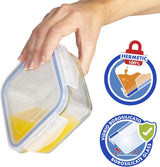 Max Home 8 balení Skleněné vzduchotěsné nádoby Mikrovlnná skleněná krabička na oběd Uzavíratelné dózy na potraviny 550 ml průhledná víčka Dózy na potraviny (16538) Dózy na potraviny Naty Shop