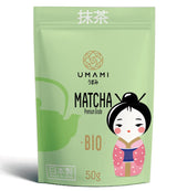 Matcha Umami Bio Green Tea Powder - prémiová kvalita, pěstováno v Uji, Kyoto (Japonsko) Z ekologického zemědělství. 50 g