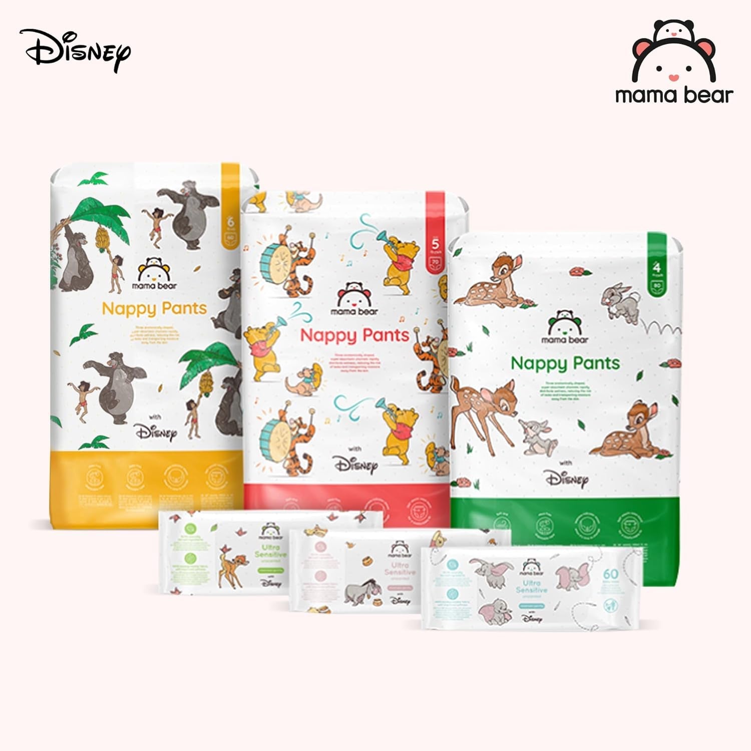 Značka Amazon: Mama Bear Disney Plenky, velikost 5 (12-17 kg) – měsíční krabička, bílá, 140 kusů (2 balení po 70)