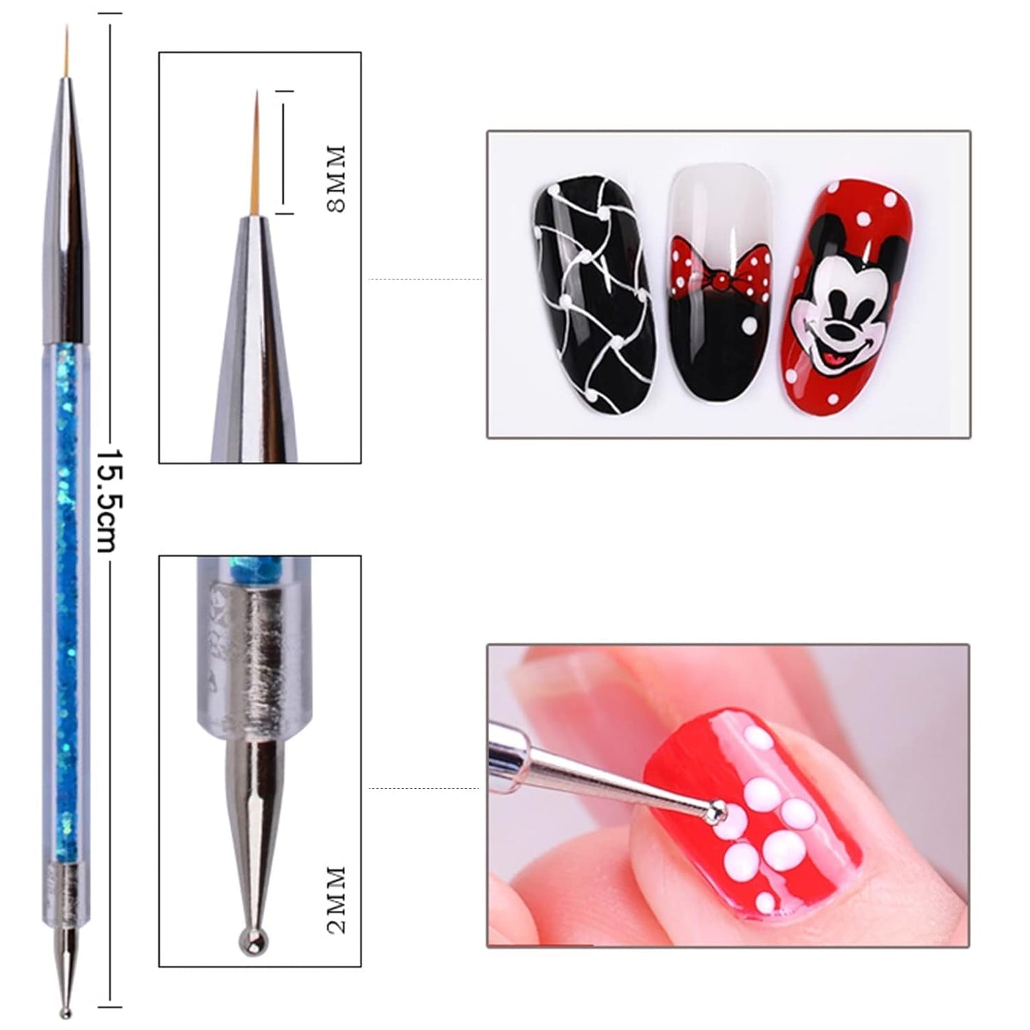 Nagel Art Fineliner Pinsel[5 kusů],Nagel Art Liner Pinsel,Professionel Detail Pinselset,Nagellack Pinsel,Für Nail Art Design Painting Salon,Nageldesign Nagel Fußpflege