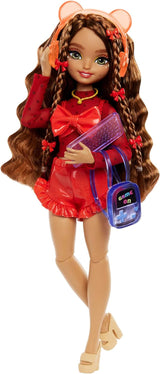 Panenka Barbie Dream Besties a doplňky, pohyblivá panenka Teresa Fashion s hnědými vlasy a sponkami, 10dílný motiv videohry, HYC23 Naty Shop Dolls Videohry
