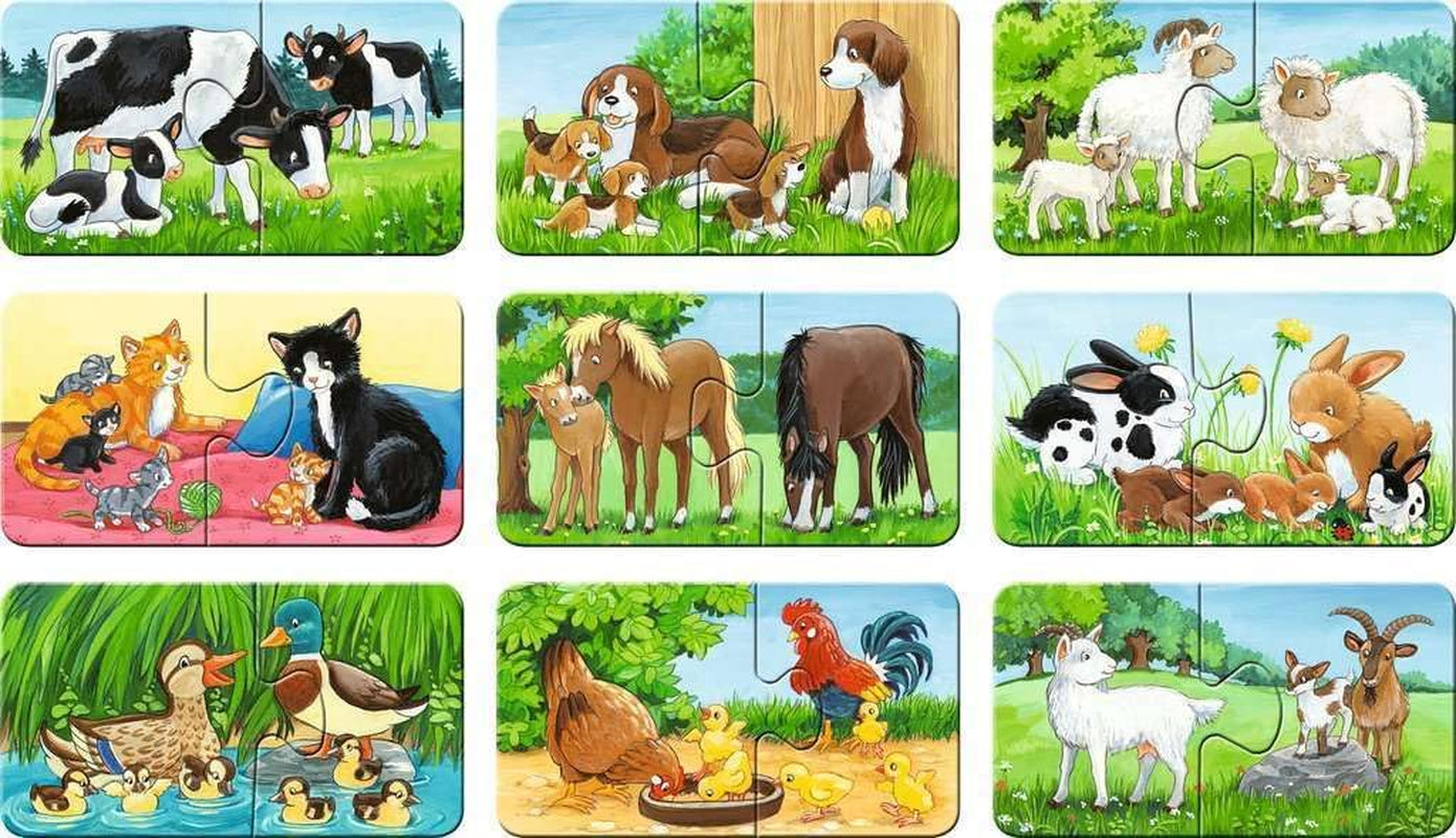 Puzzle Ravensburger pro děti - 05072 Farm Animal Families - Moje první puzzle 9X2 - Puzzle pro 2 roky Puzzle Naty Shop