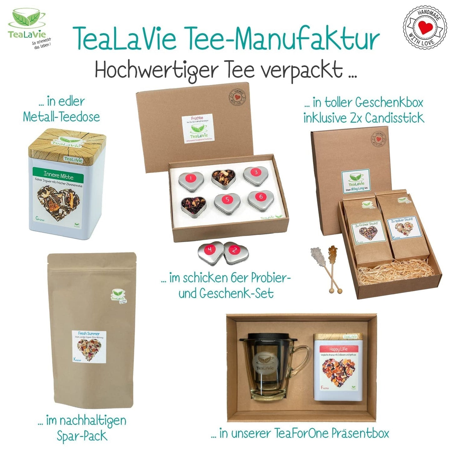 Tealavie Dárková sada 6 ovocných čajů (60 g) Vzorová sada Dárková krabička Děkuji Nápady na dárky pro kolegyně a kolegyně ke Dni matek 2024