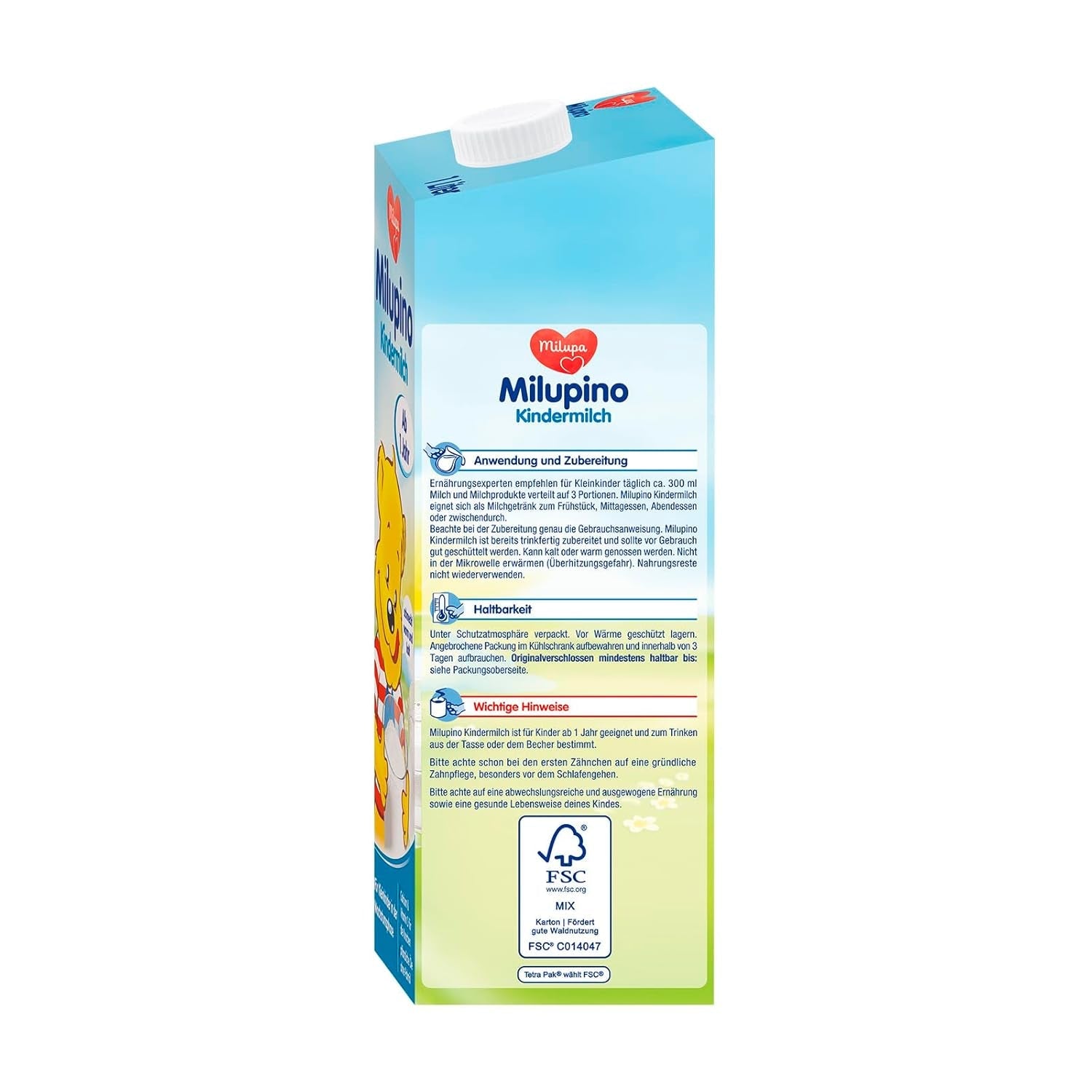 Milupa Milupino Růstové mléko připravené k pití (6x1L), od 1 roku, pro malé děti v růstové fázi