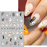 JMEOWIO Nálepka na nehty Halloween Süßer Geist 9 Blatt Nálepka na nehty Selbtklebend Nagelaufkleber Dekoration Nageldesign Zubehör