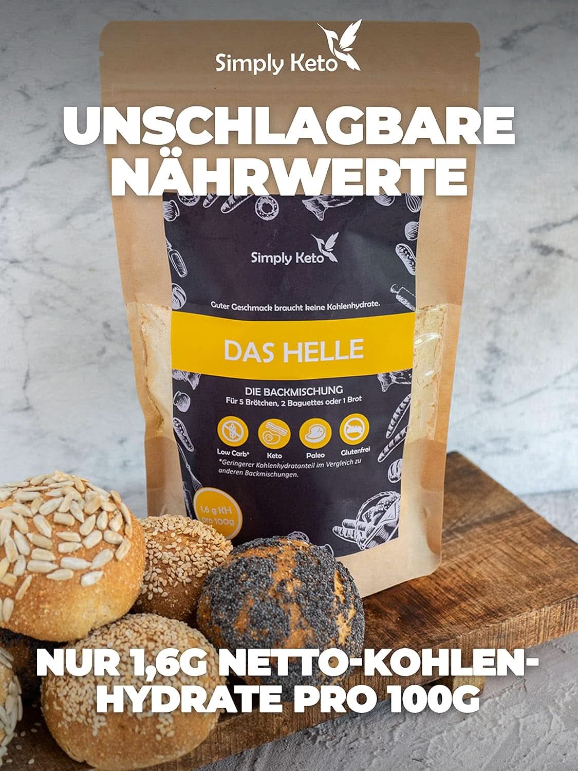 Simply Keto The Light Lower Carb* Chléb, Směs na bezlepkový chléb, 260 gramů Kitchen Naty Shop